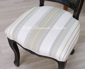 SE09 SN Parisian Chair Lacquered Black Worn Upholstered Seat 02